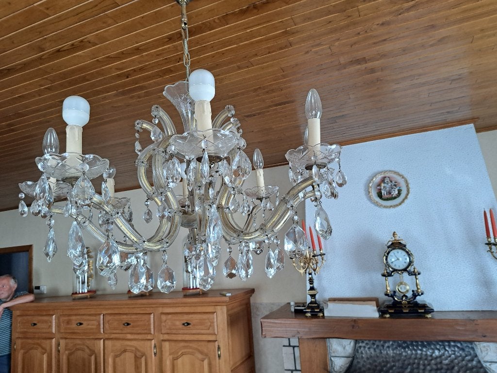 Kristallen luster, Huis en Inrichting, Lampen | Kroonluchters, Ophalen