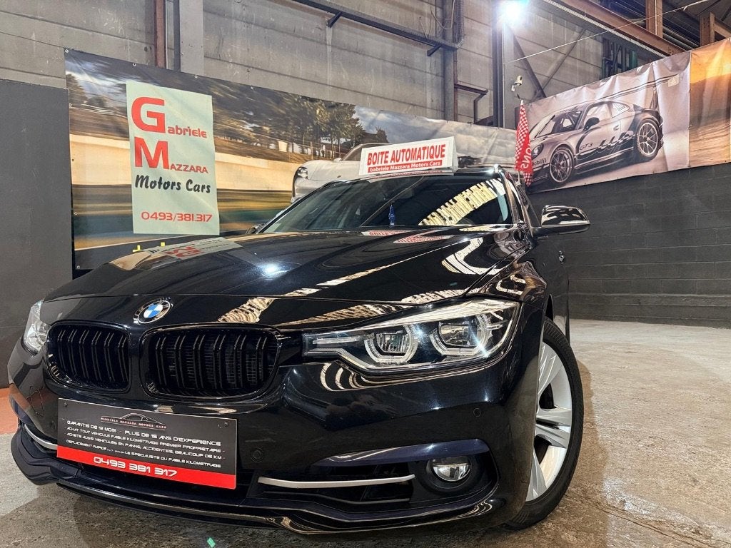 BMW 318i Break Sport GPS LED PDC, Auto's, BMW, Dealer onderhouden, Euro 6, Zwart, Leder