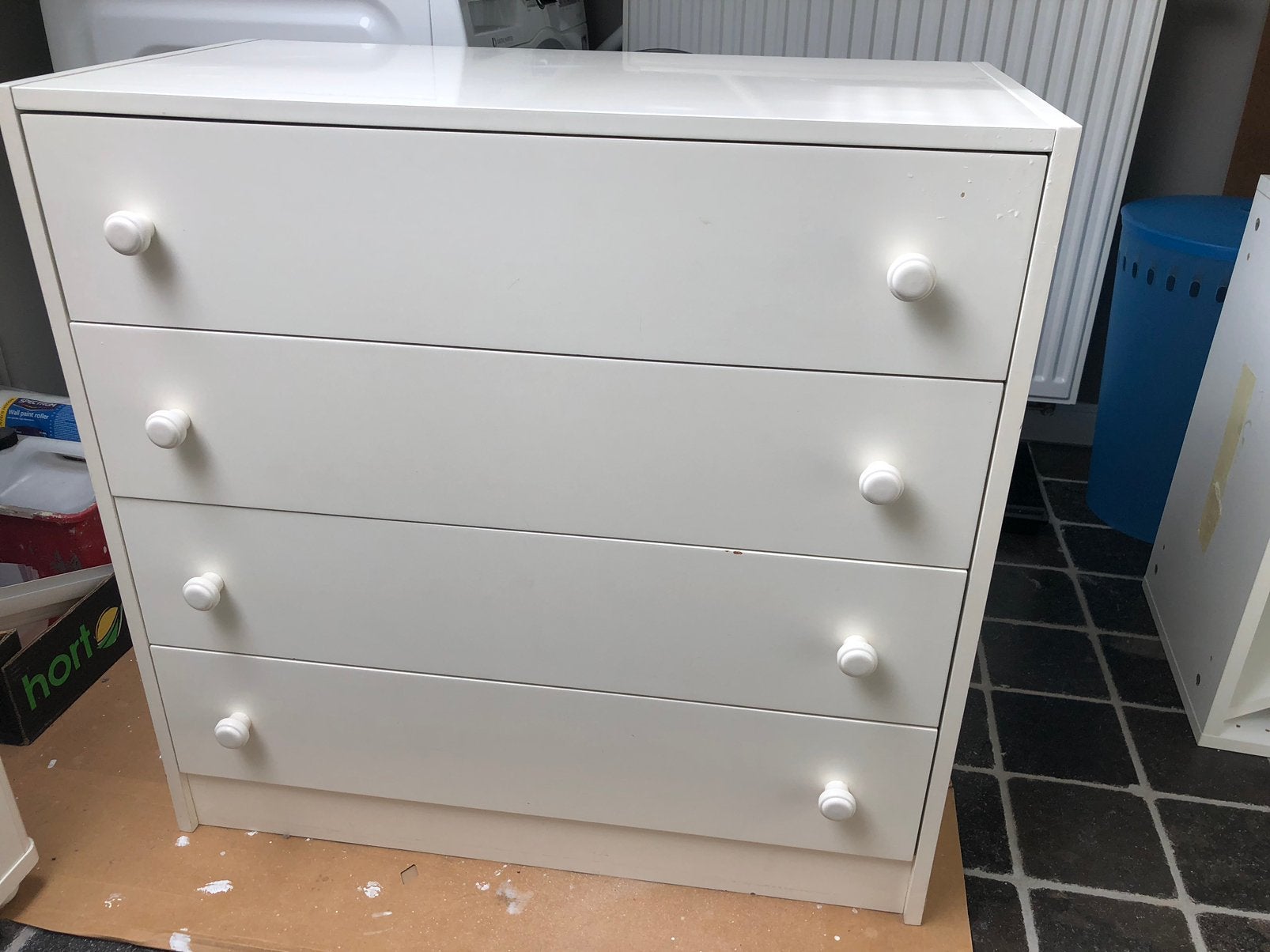 Witte houten ladekast, Huis en Inrichting, Kasten | Ladekasten, Ophalen, Gebruikt