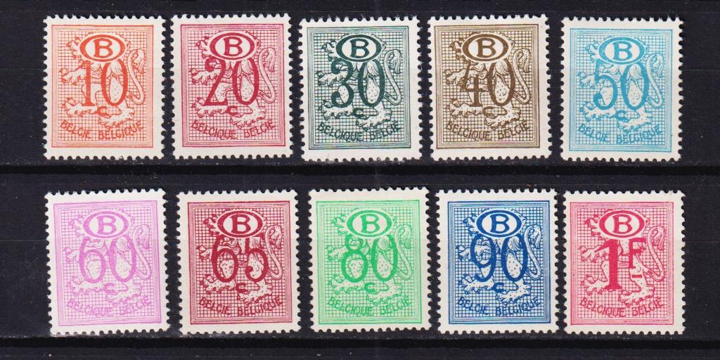 België Dienstzegels 1952 S47-S56, Postzegels en Munten, Verzenden, Postfris, Spoor van plakker