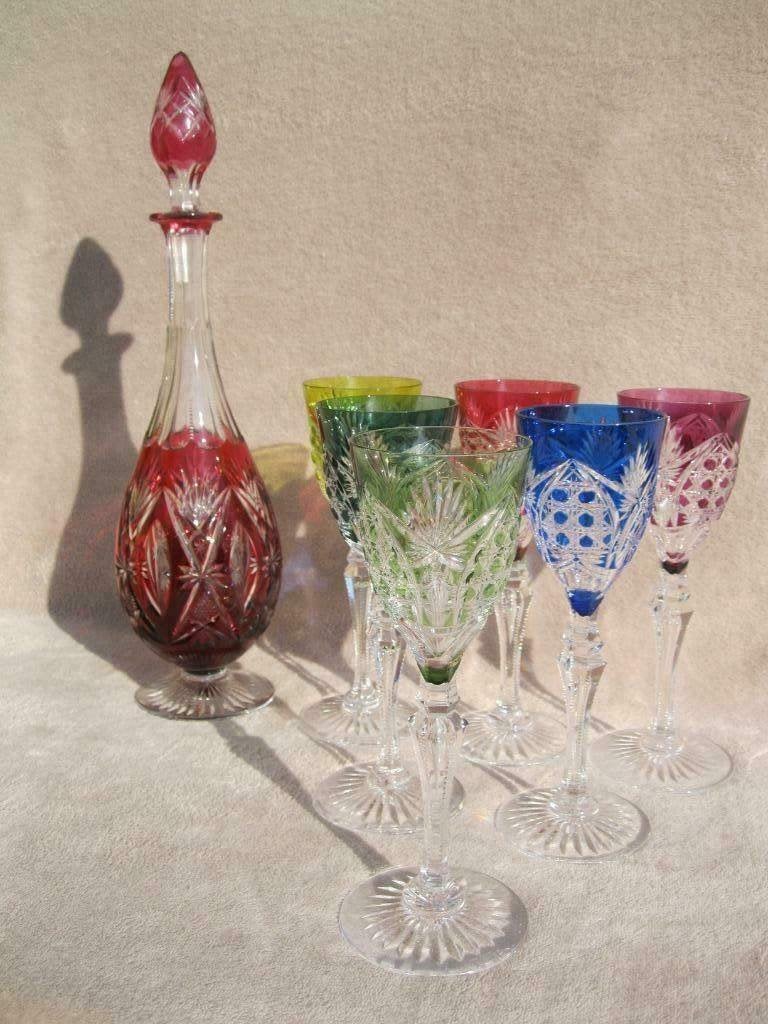 Zes 21,5cm hoge Saarlouis glazen Val Saint Lambert, Ophalen