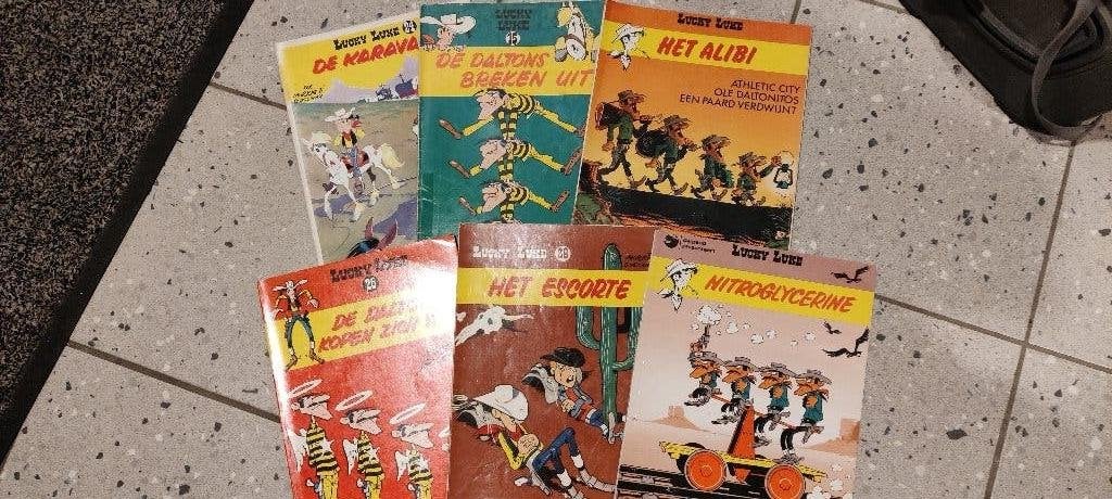 Lucky Luke x6, Boeken, Stripverhalen, Morris & Goscinny,, Meerdere stripboeken, Ophalen, Gelezen