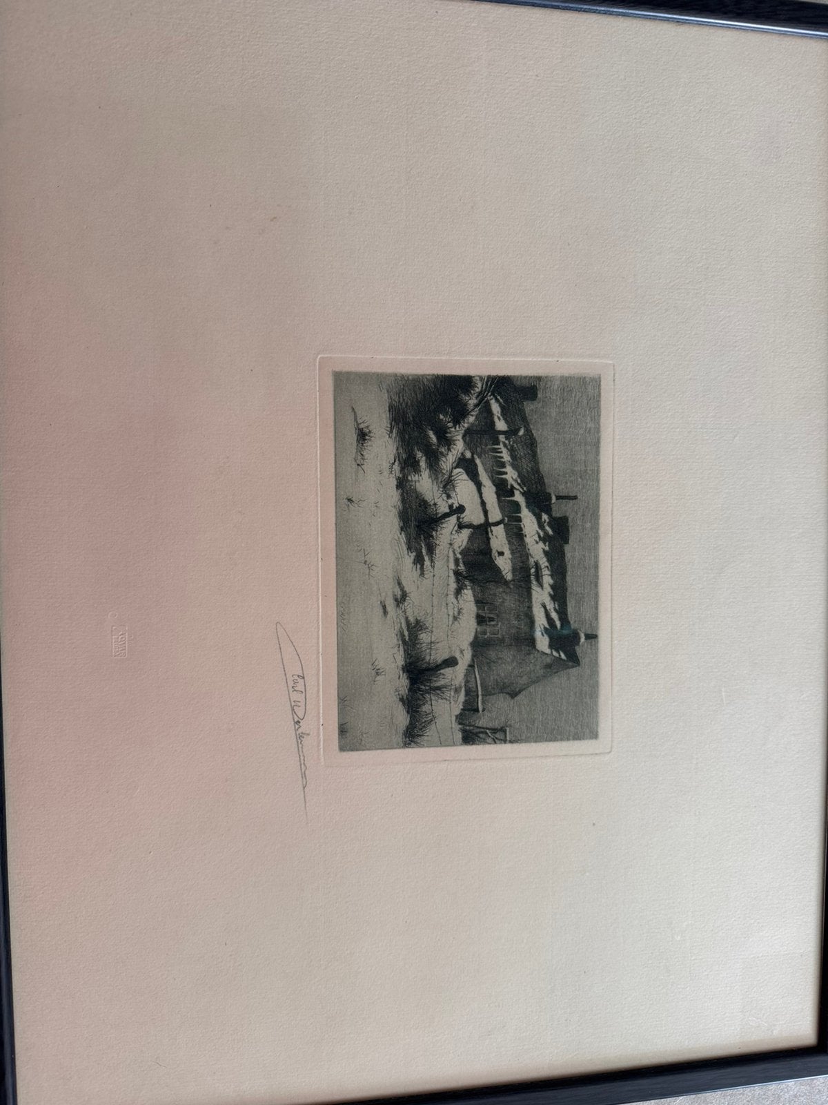 Carl Werlemann – originele gesigneerde ets, Antiquités & Art, Enlèvement, Eau-forte