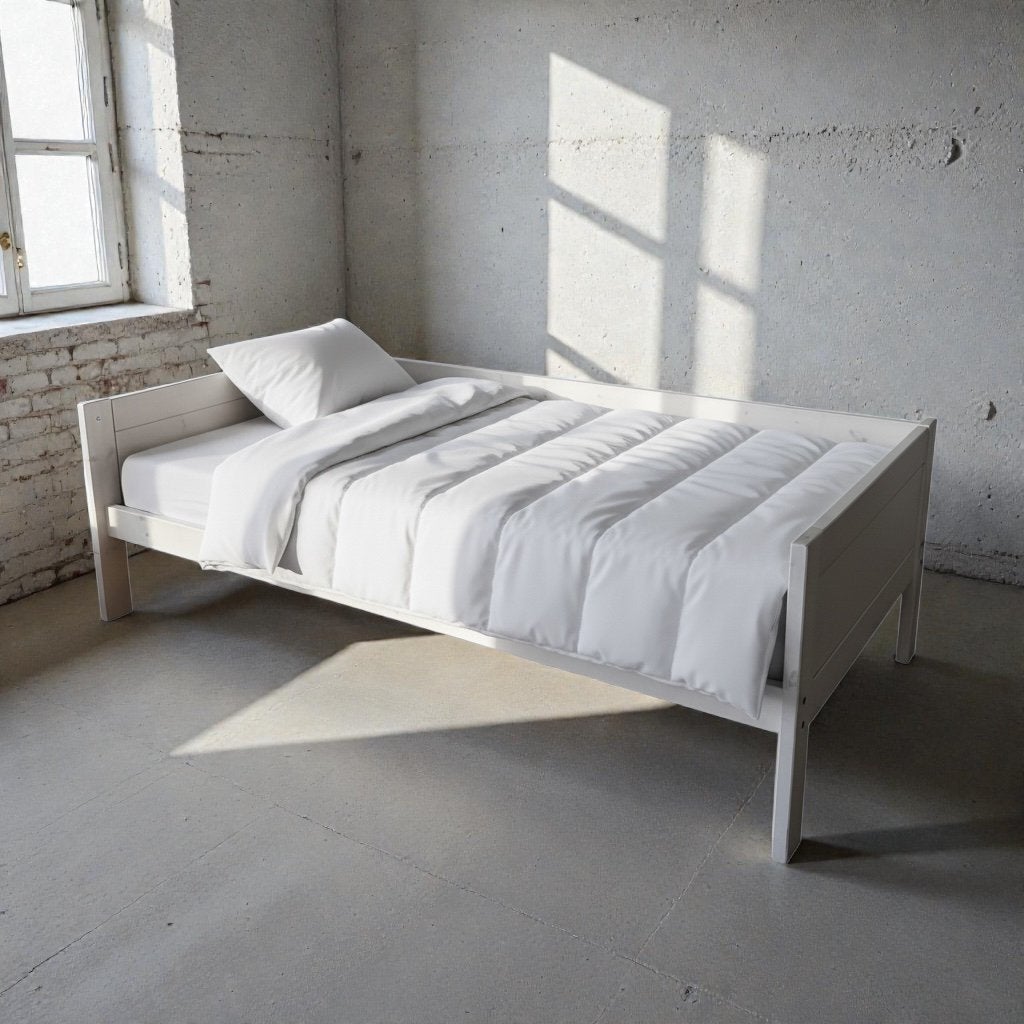Lit en sapin blanchi, Maison & Meubles, Chambre à coucher | Lits, Enlèvement, Comme neuf, Une personne