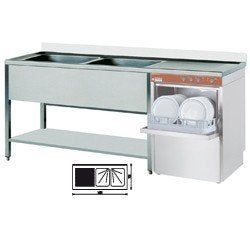 Inox spoeltafel + voorspoeldouche L162 Diamond, Enlèvement