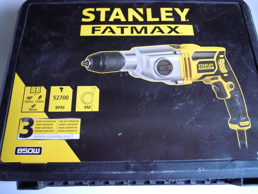 boormachine Stanley 850w, 600 watt of meer, Zo goed als nieuw, Variabele snelheid, Ophalen