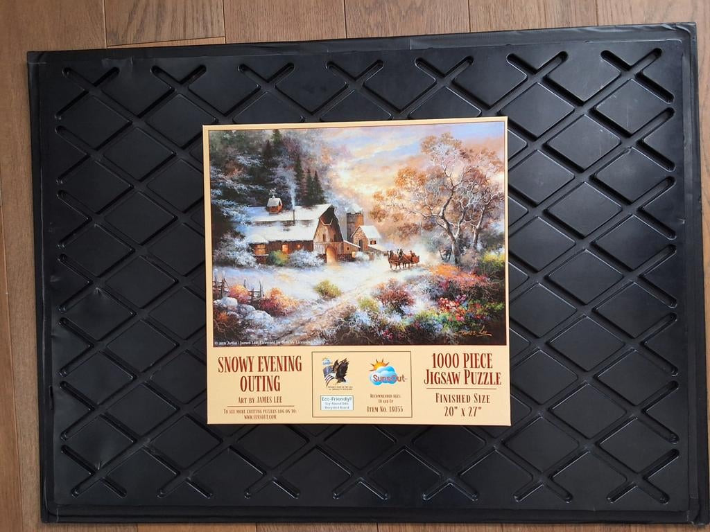 Kerstpuzzel / Winterpuzzel van Sunsout van James Lee, Ophalen of Verzenden, 500 t/m 1500 stukjes, Zo goed als nieuw, Legpuzzel
