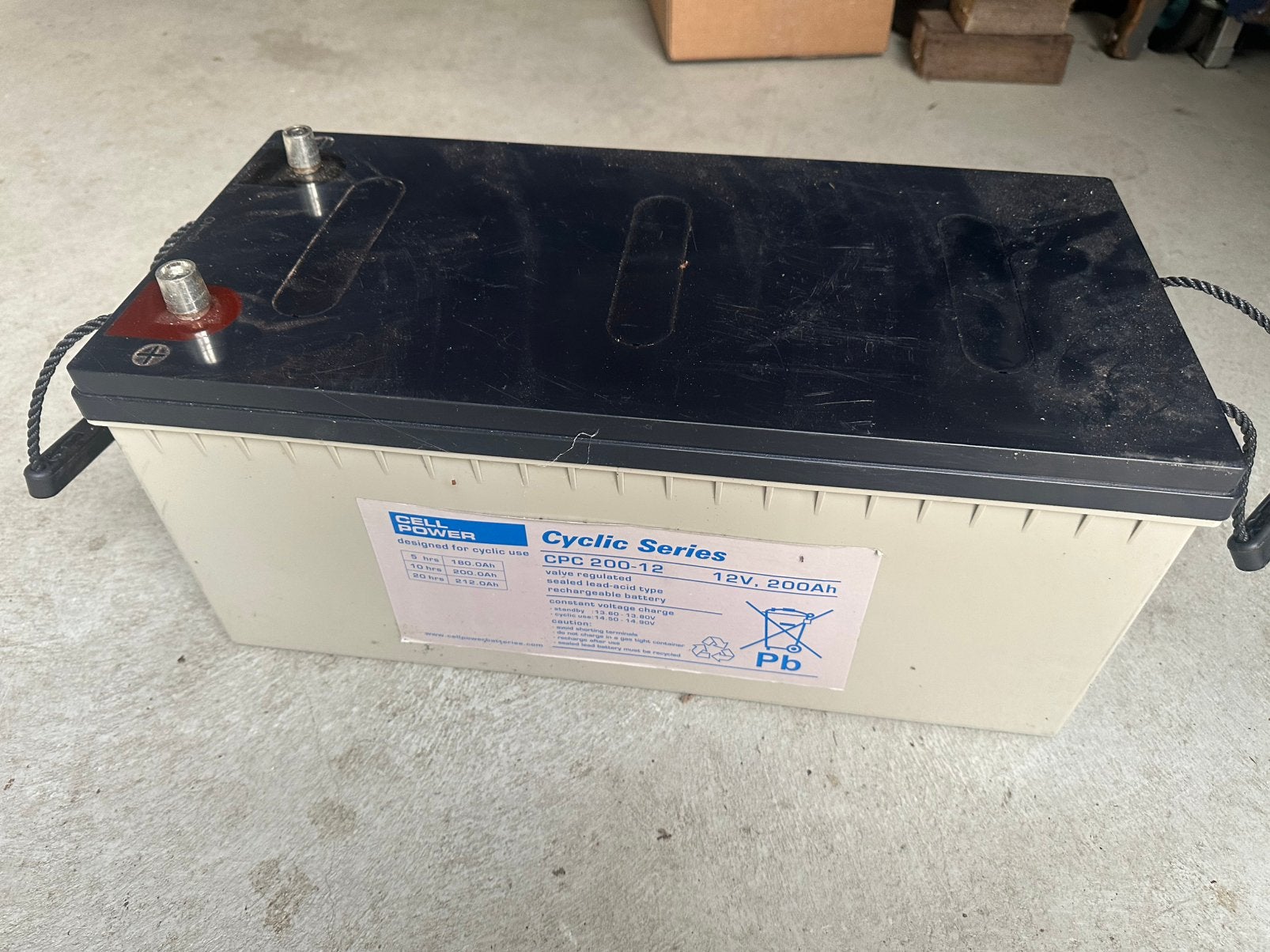 AGM CellPower CPC200-12 accu  GEL  200AH, Ophalen, Zo goed als nieuw