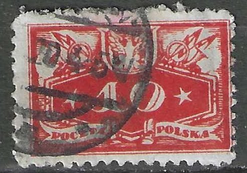Pologne 1920 - Yvert 3SE - Timbre de service - 10 f. (ST), Timbres & Monnaies, Timbres | Europe | Autre, Envoi, Pologne, Affranchi