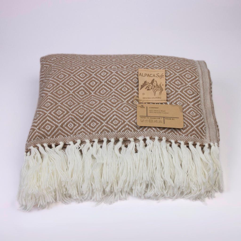 Alpaca Wol Dek Beige 200x140cm Zachte Sofa Dek uit Peru, Verzenden, Nieuw