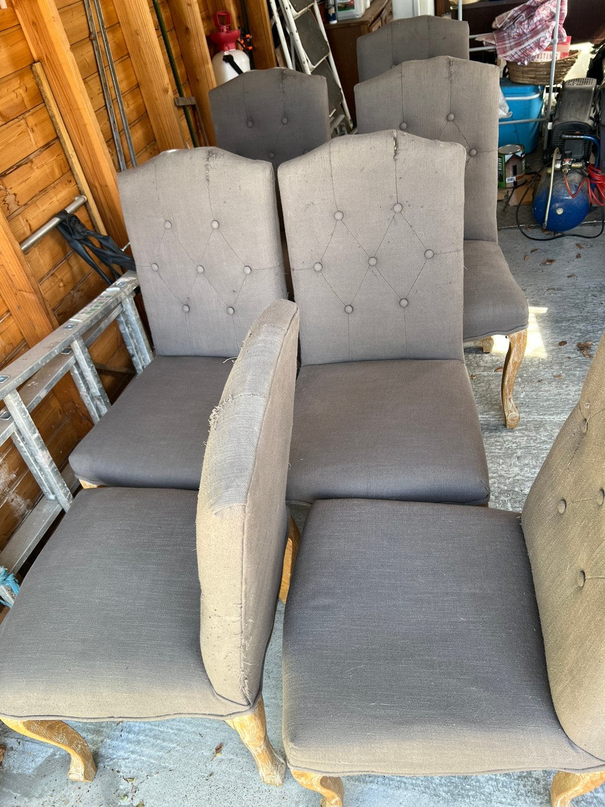 Chaises de campagne 8x, Gris, Enlèvement, Tissus, Cinq, Six Chaises ou plus