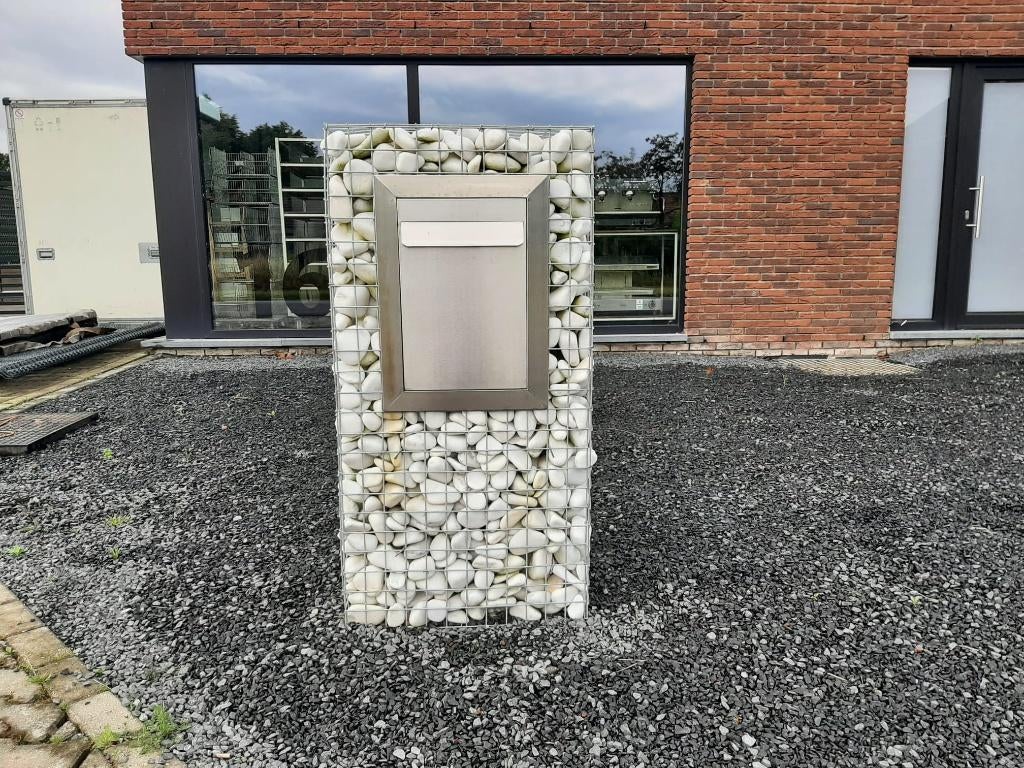 Nieuwe steenkorven, stenen brievenbus incl verz. België, Tuin en Terras, Brievenbussen, Verzenden, Nieuw, Inox