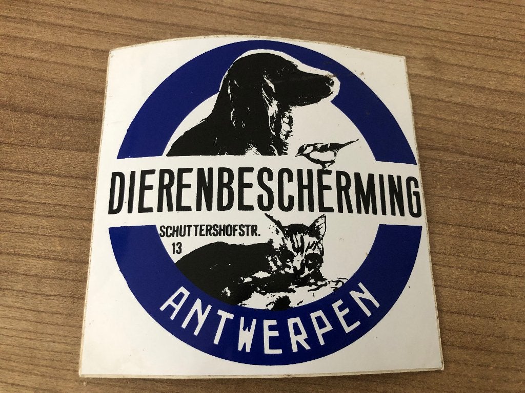sticker dierenbescherming Antwerpen - hond, Verzamelen, Ophalen of Verzenden