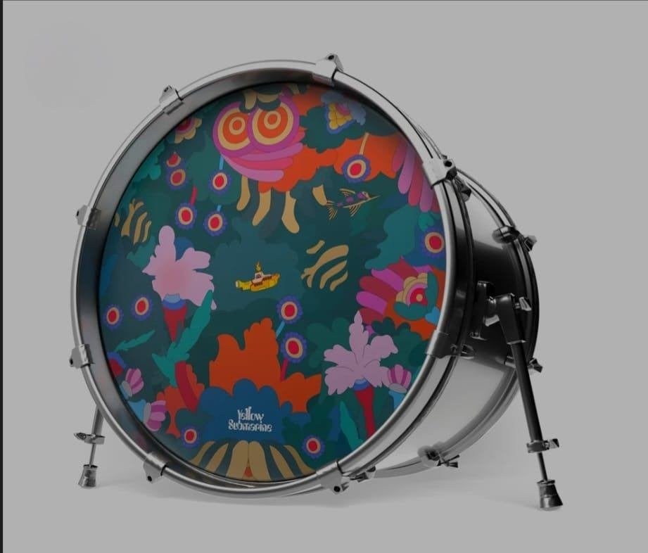Evans 20 inch Yellow Submarine bassdrumvel, Muziek en Instrumenten, Drumstellen en Slagwerk, Ophalen of Verzenden, Nieuw, Overige merken