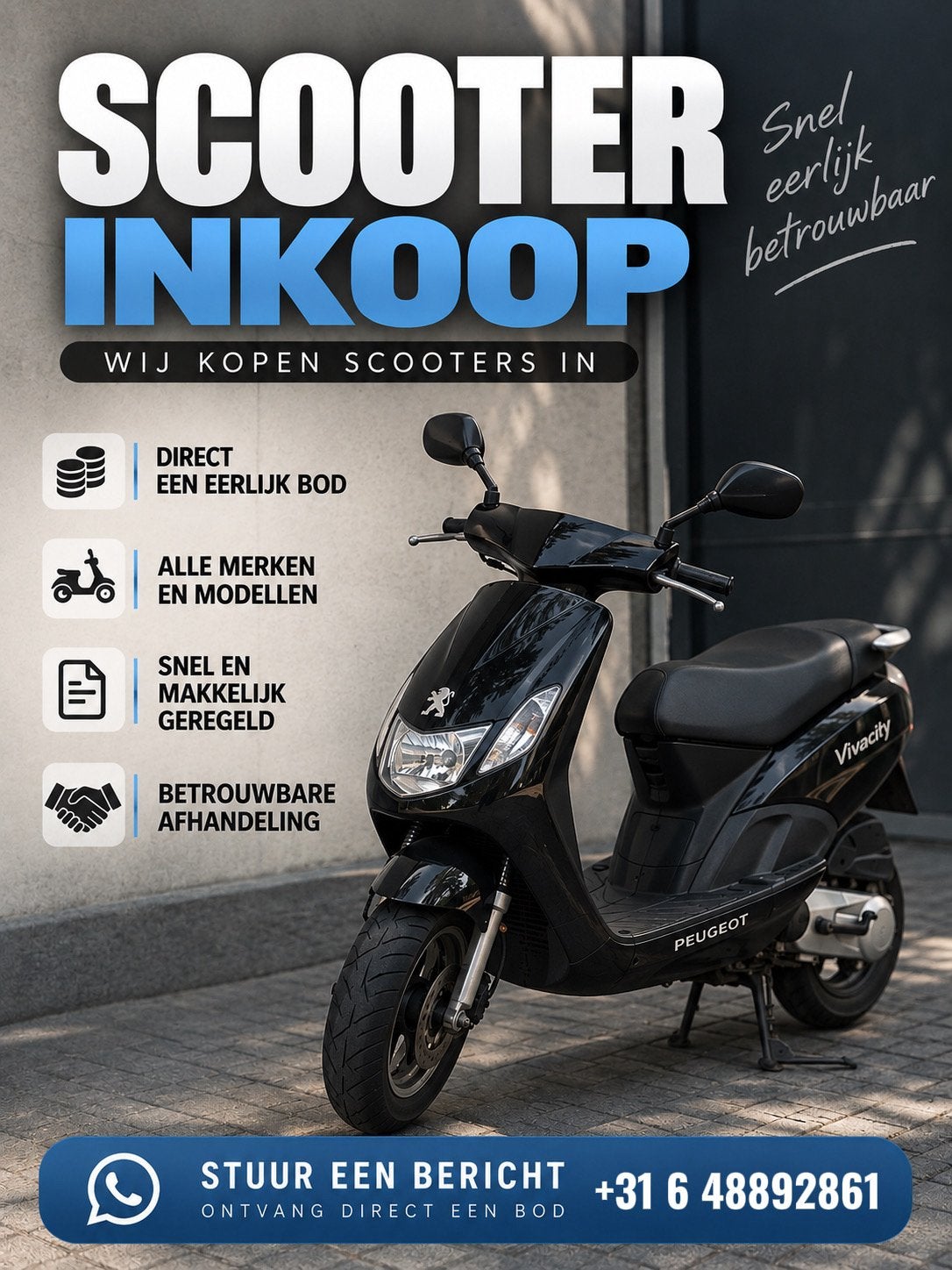 Scooter Verkopen? Direct een Eerlijk Bod – Alle Merken, Fietsen en Brommers, Ophalen, Zo goed als nieuw