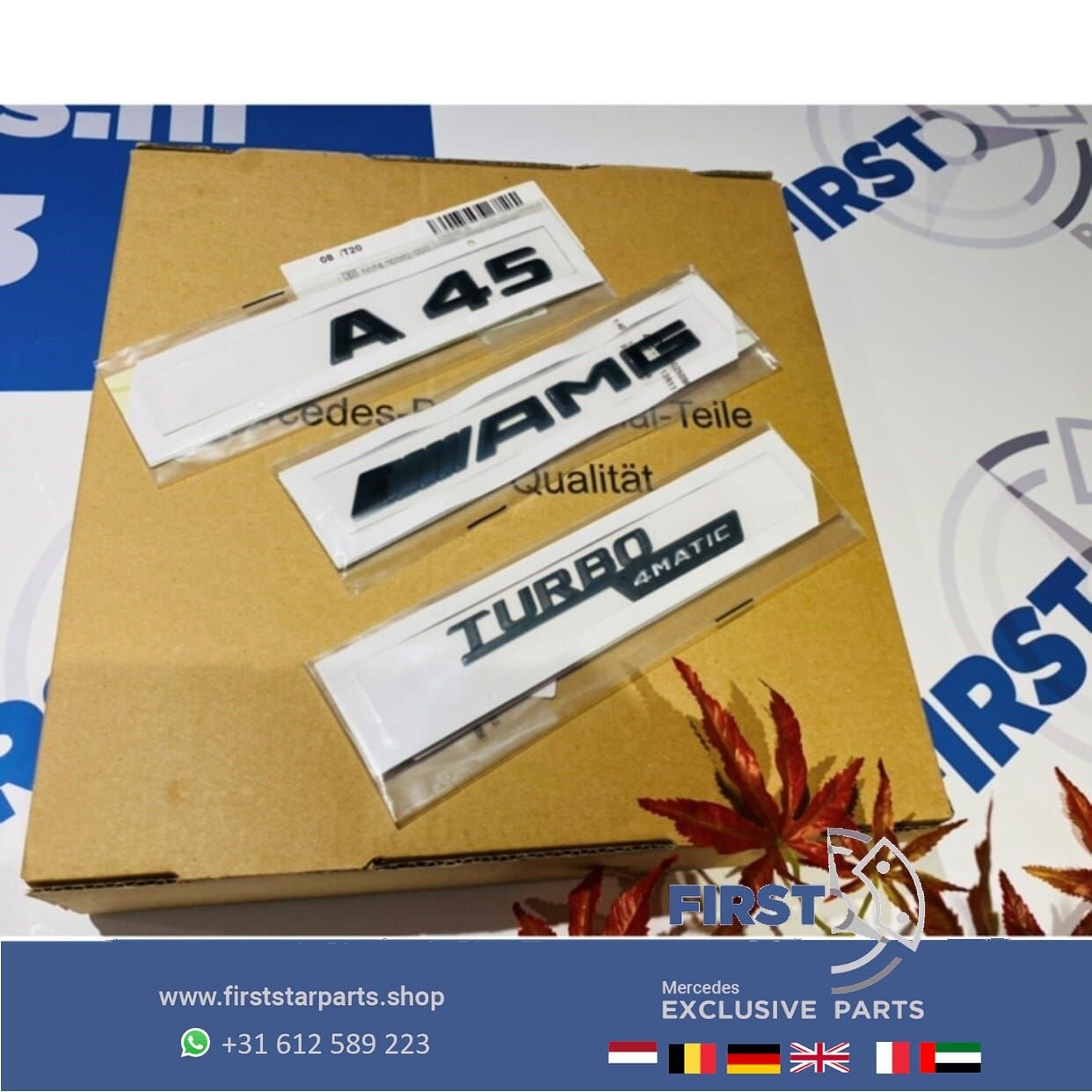 W176 W177 A45 AMG LOGO SET ZWART EMBLEMEN SET Mercedes A KLA, Gebruikt, -, Ophalen of Verzenden, -