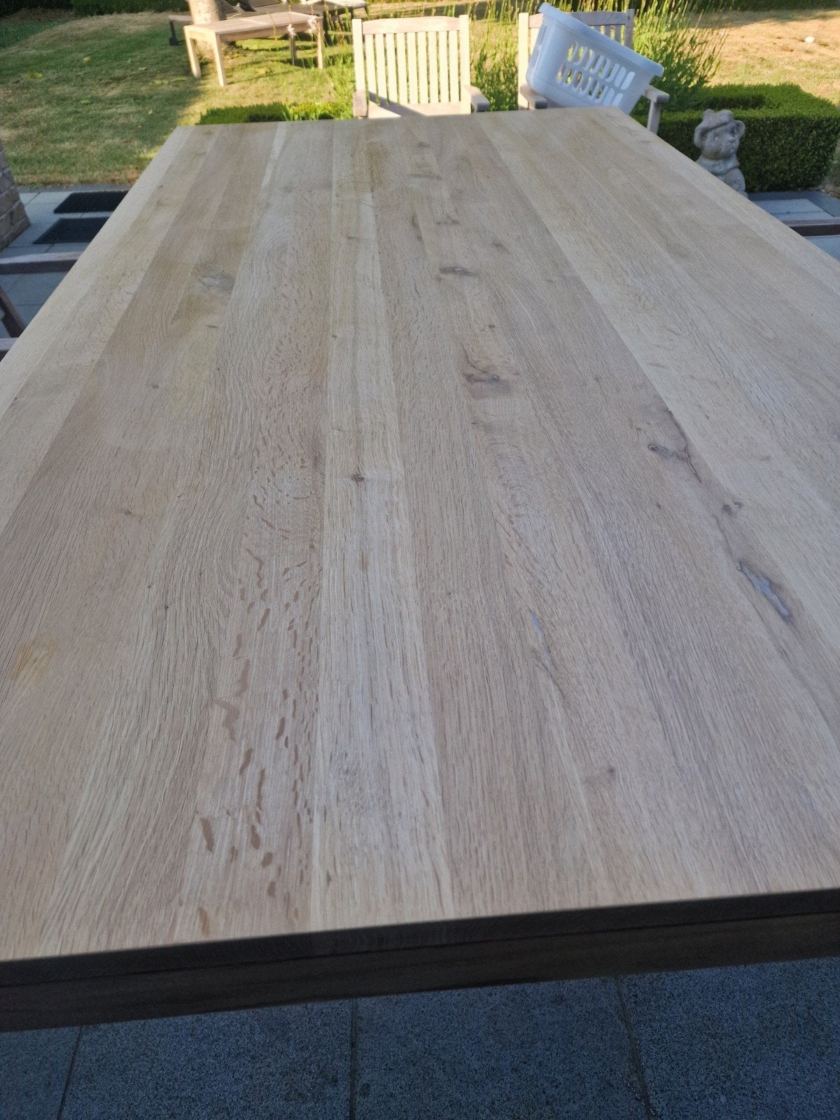 massief licht eiken eettafel 2m20x1m20, Huis en Inrichting, Tafels | Eettafels, Ophalen
