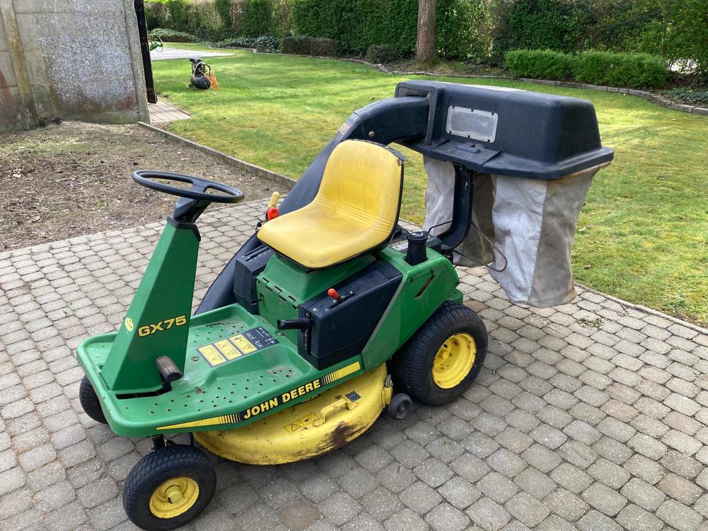 John Deere GX75 zitmaaier, Ophalen, Gebruikt