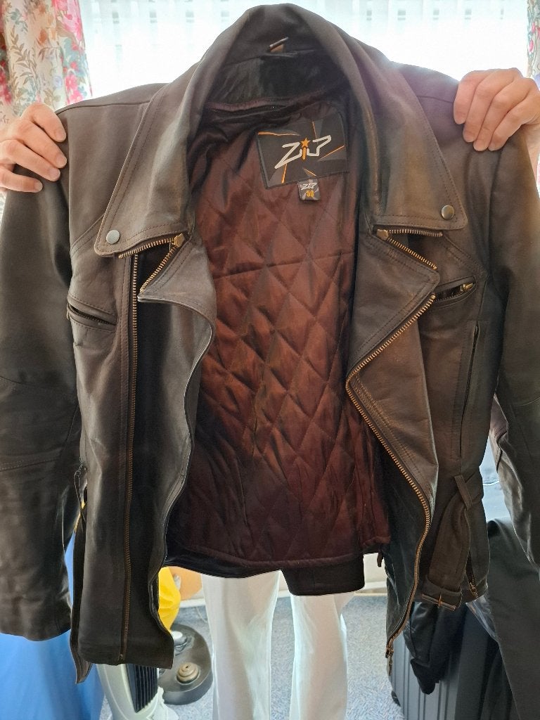 Veste cuir moto, Voir étiquette, Seconde main, Autres types, Femmes