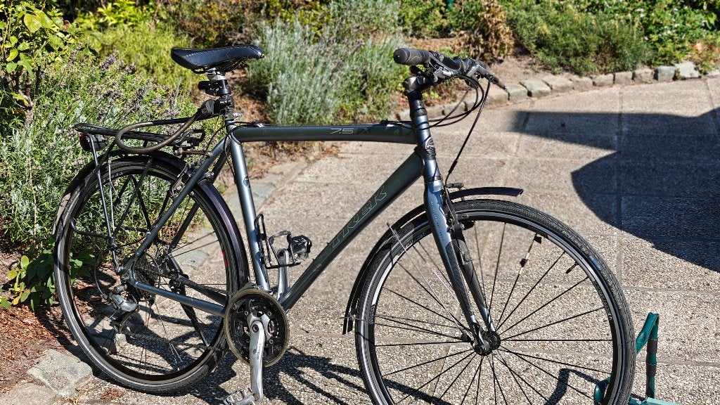 Trek 7,5XF hybride fiets, aluminium-maat 56, Fietsen en Brommers, Ophalen, Gebruikt, Velgrem, Geen vering
