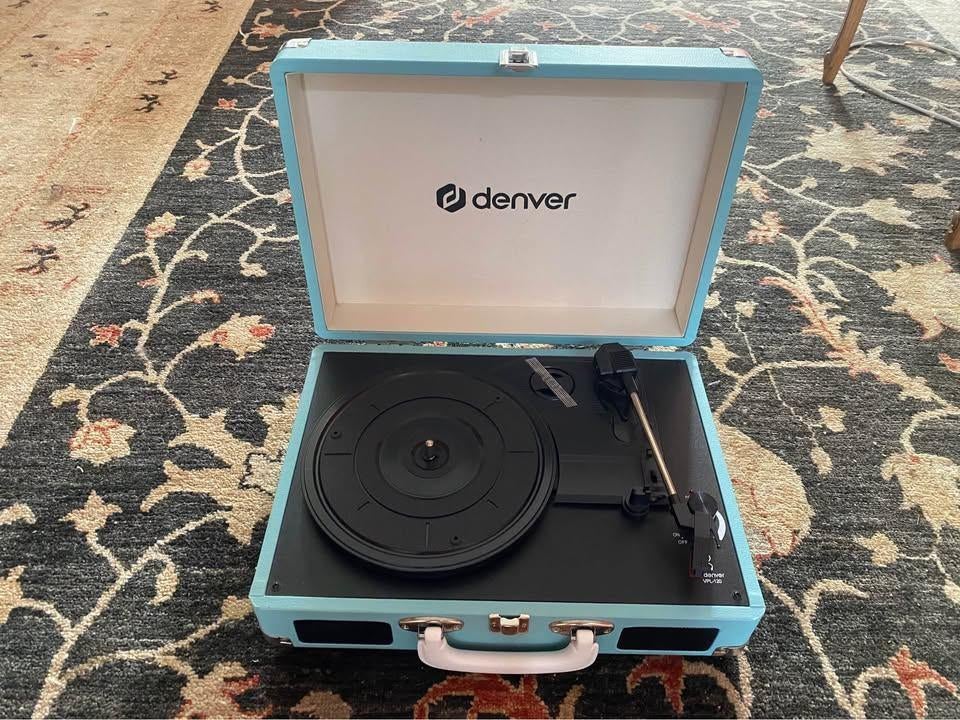 Denver platenspeler - lichtblauw, TV, Hi-fi & Vidéo, Tourne-disques, Enlèvement, Comme neuf, Tourne-disque, Autres marques