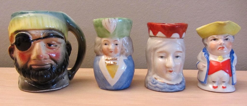 4 Toby Jugs (Groot-Brittannië)., Antiek en Kunst, Ophalen of Verzenden