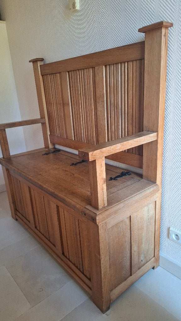 authentieke houten bank/koffer, Antiek en Kunst, Ophalen