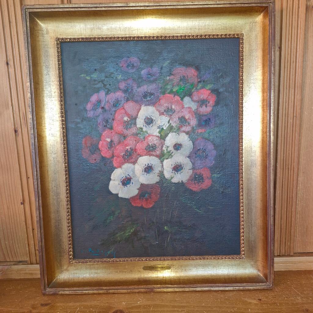 Schilderij met bloementafereel, Antiek en Kunst, Kunst | Schilderijen | Klassiek, Ophalen