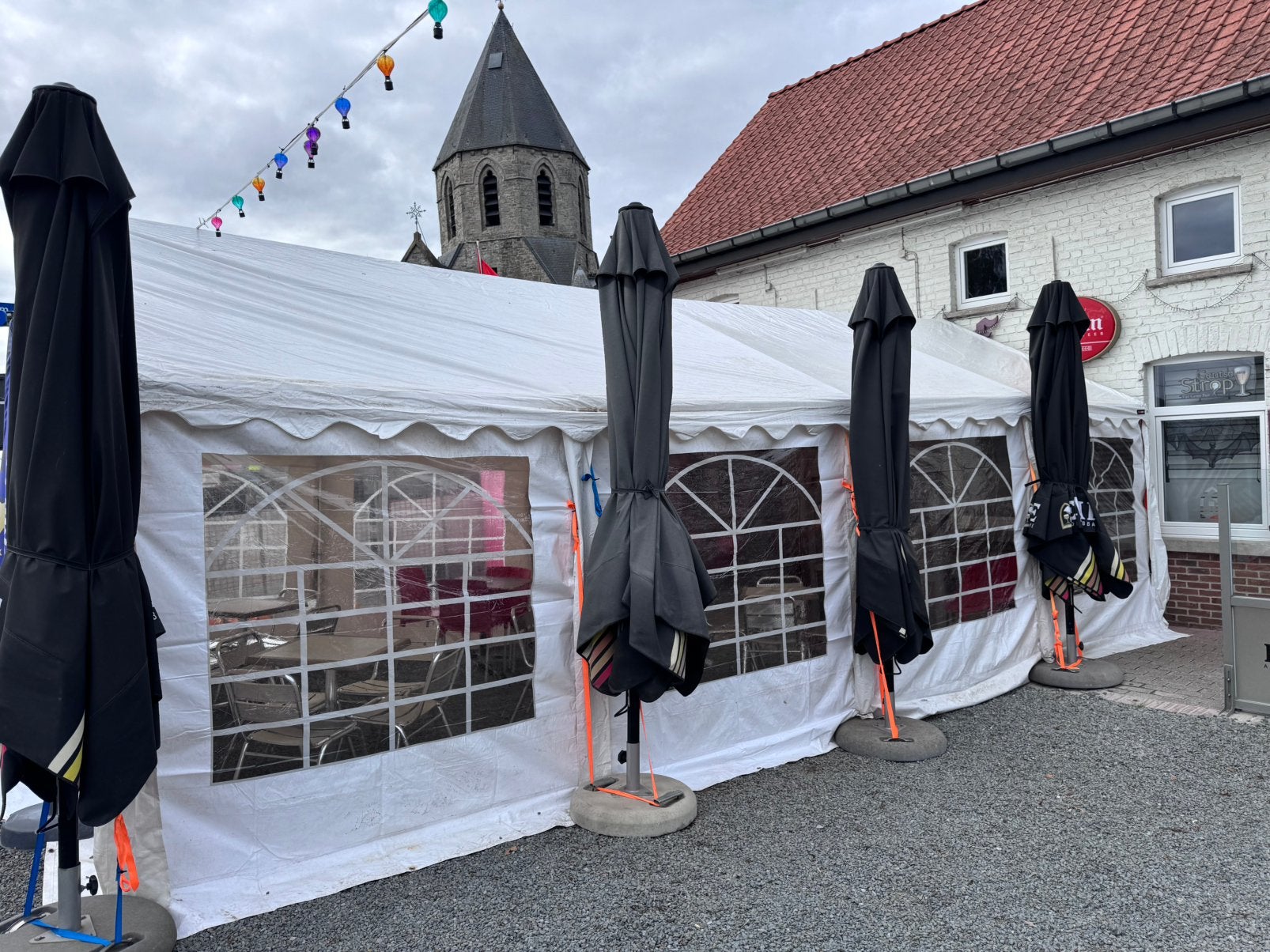 Witte tent 10x 4 meter, Tuin en Terras, Ophalen, Zo goed als nieuw, Partytent