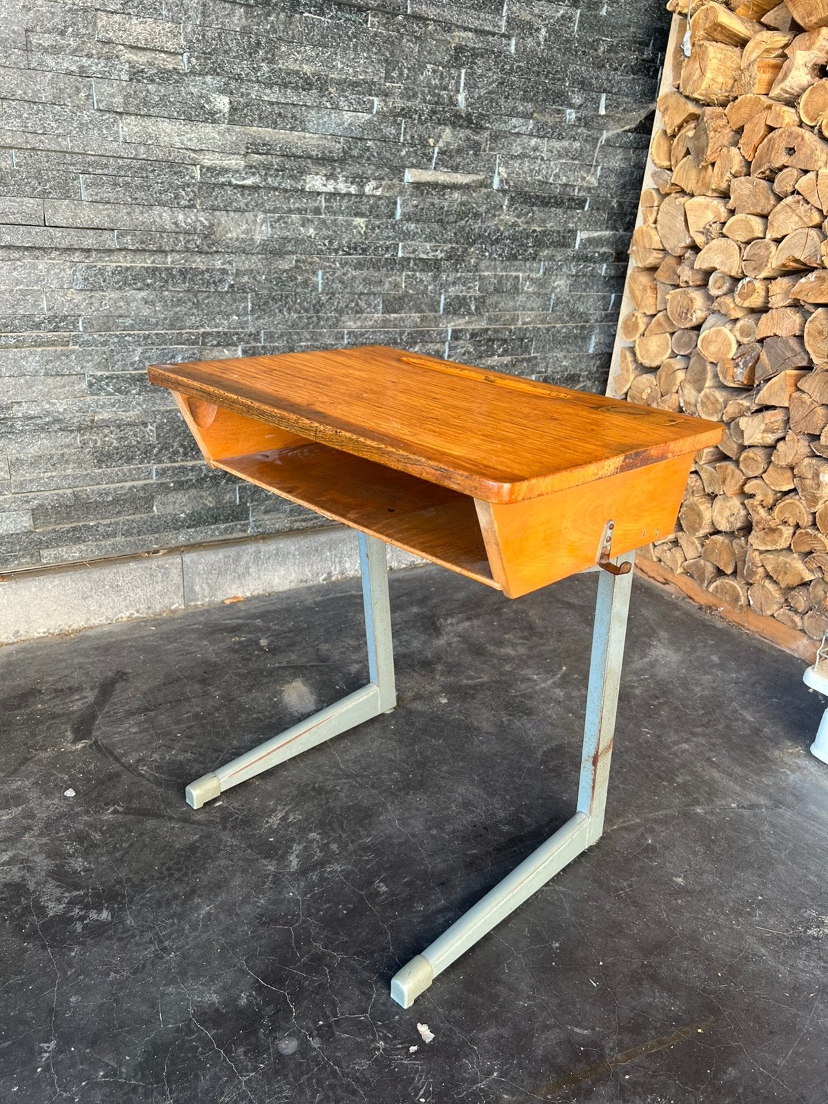 Retro schoolbankje, Huis en Inrichting, Bureaus, Ophalen, Gebruikt, Kinderbureau