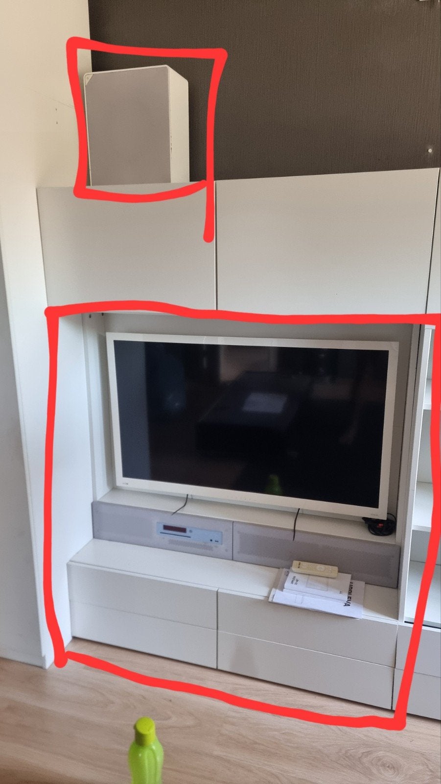 tv met soundbar en meubel, Ophalen