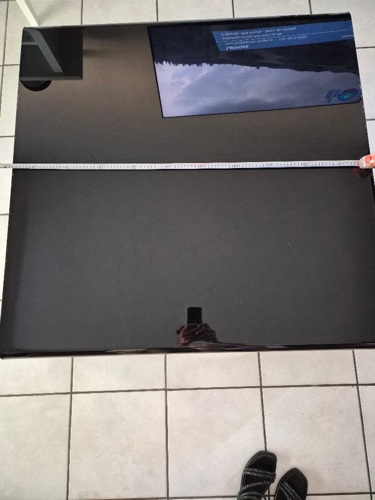 Design zwart-glazen salontafel, Ophalen, Gebruikt, Vierkant, Glas