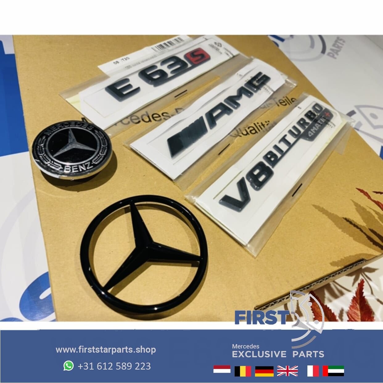 W213 W238 E63S AMG LOGO SET E 63 S ZWART EMBLEMEN SET Merced, Gebruikt, -, Ophalen of Verzenden, -