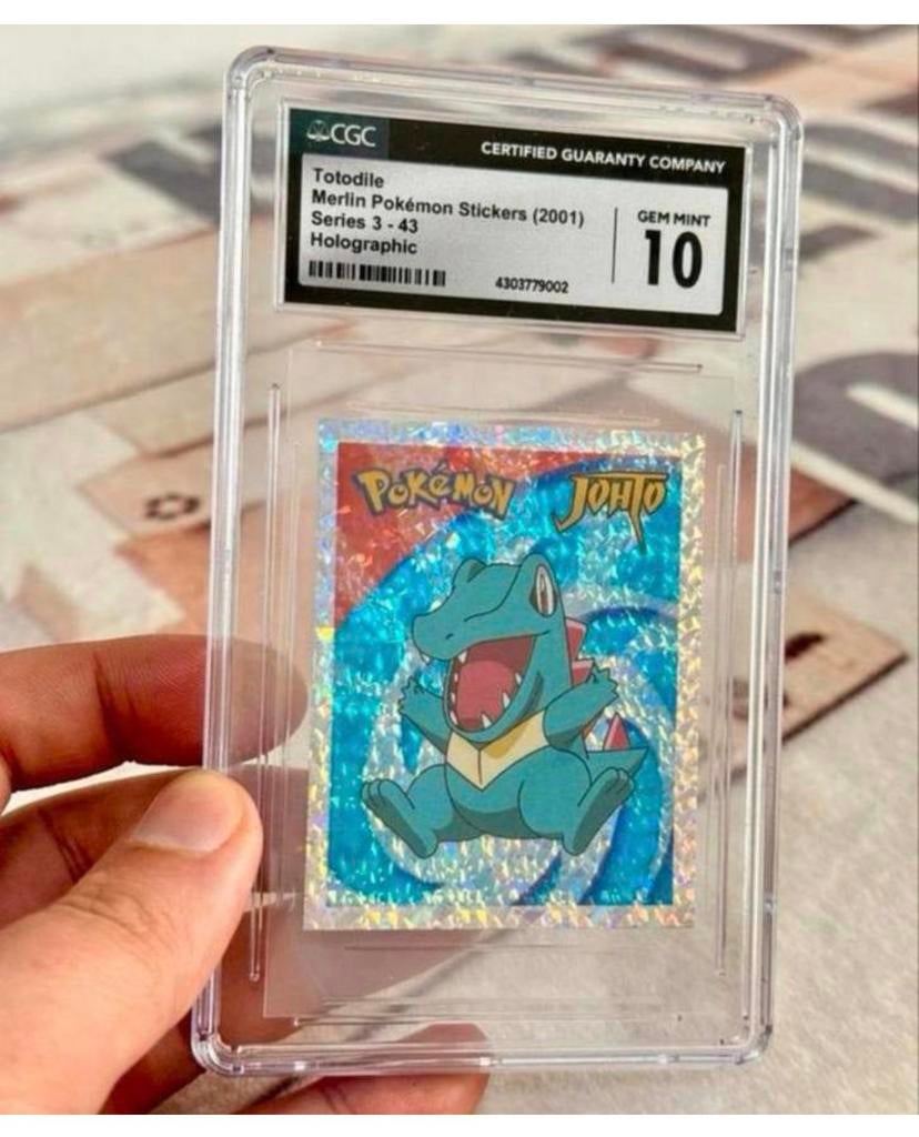 Autocollants Pokémon Totodile Merlin série 2001 de GRADE 10, Enlèvement ou Envoi, Neuf, Cartes en vrac