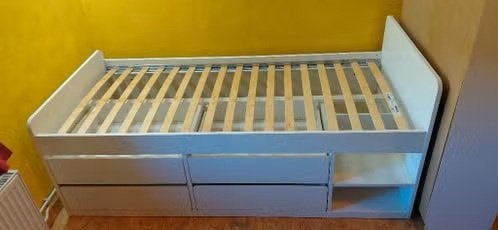 Lit 90cm 4 tiroirs, Maison & Meubles, 90 cm, Une personne, Enlèvement, Utilisé