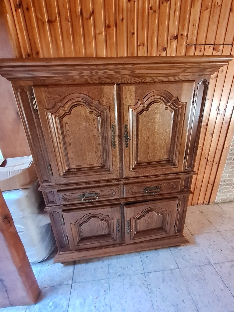 Eiken eetplaats, Huis en Inrichting, Ophalen, Zo goed als nieuw, Klassiek, 4 tot 6 stoelen