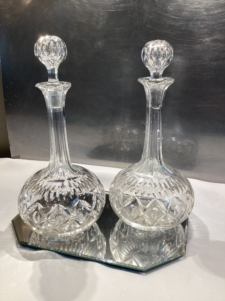 Paar karaffen in kristal Napoléon III. K094/Ca., Ophalen of Verzenden
