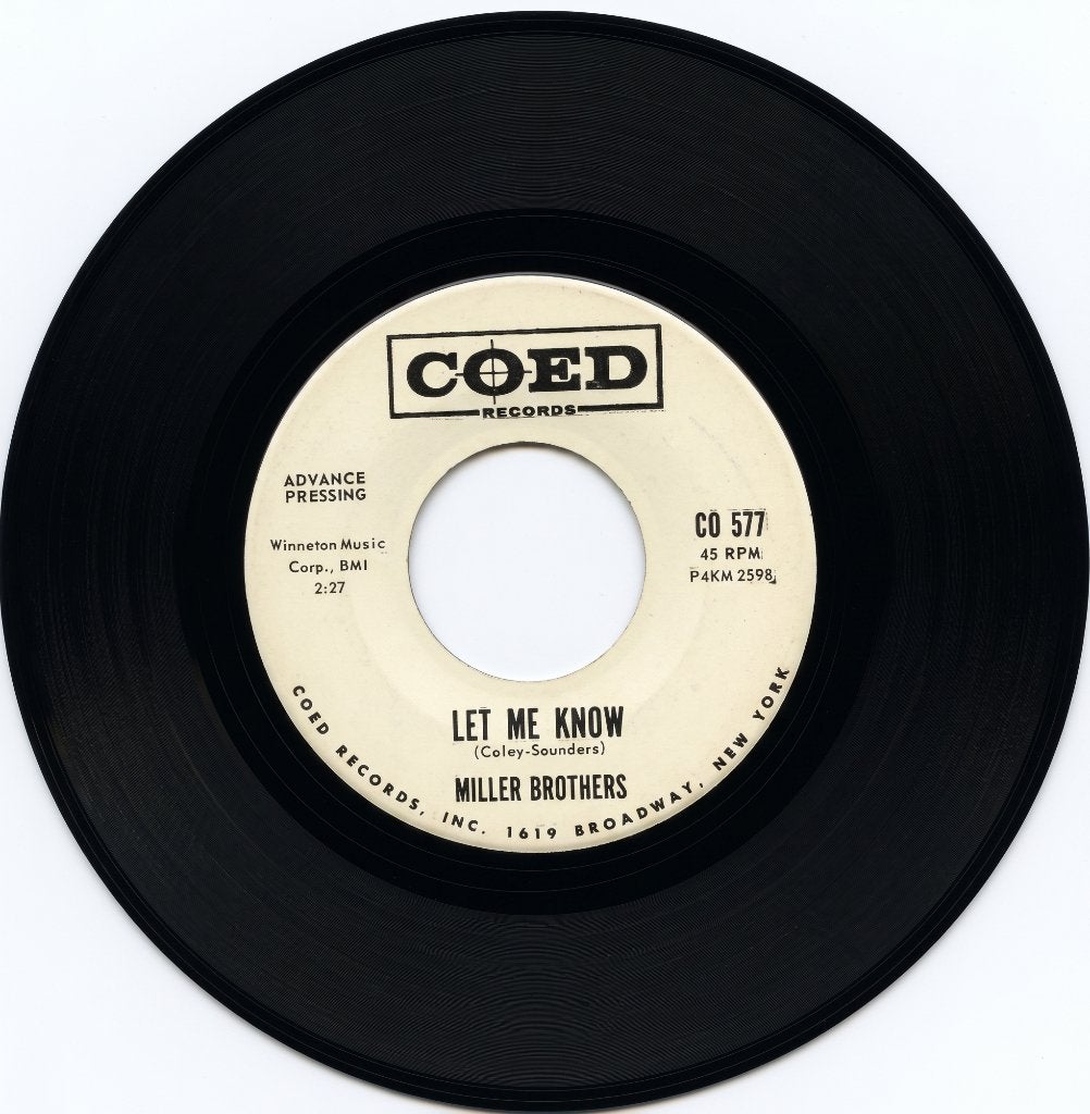 Miller Brothers —Lawrence was His naam 1963 US Promo Popcorn, Gebruikt, 7 inch, Originele persing, Ophalen of Verzenden