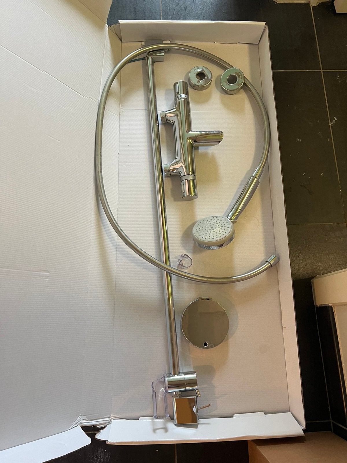 Douche set en thermostatische badkraan, Ophalen, Zo goed als nieuw, Chroom, Douche