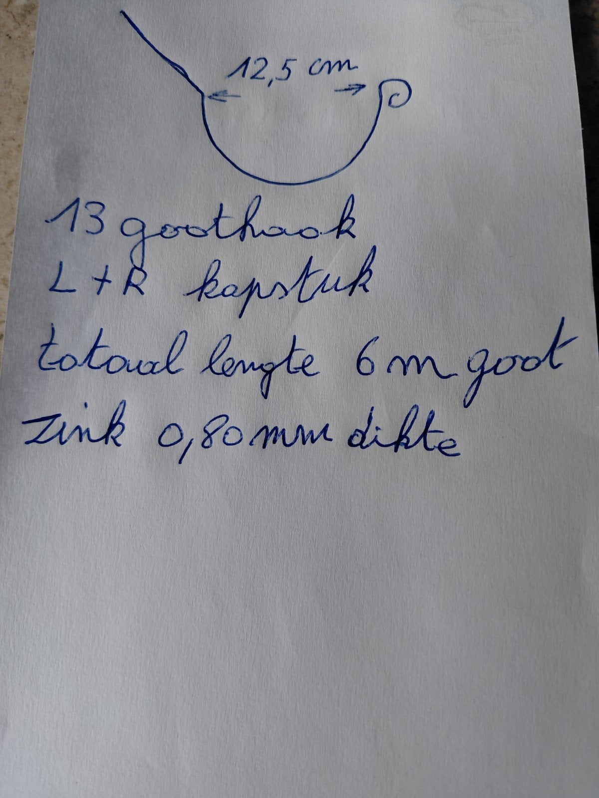 zinken goot en haken, Ophalen, Nieuw