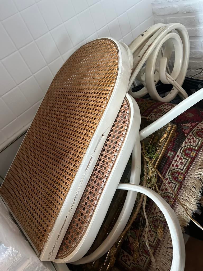 Schommelstoel tonnet, Huis en Inrichting, Ophalen, Gebruikt, Wit, Vintage
