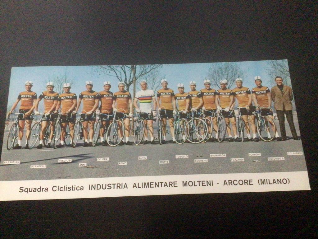 wielerkaart 1967 team molteni rudi altig ,gianni  motta, Verzenden, Zo goed als nieuw