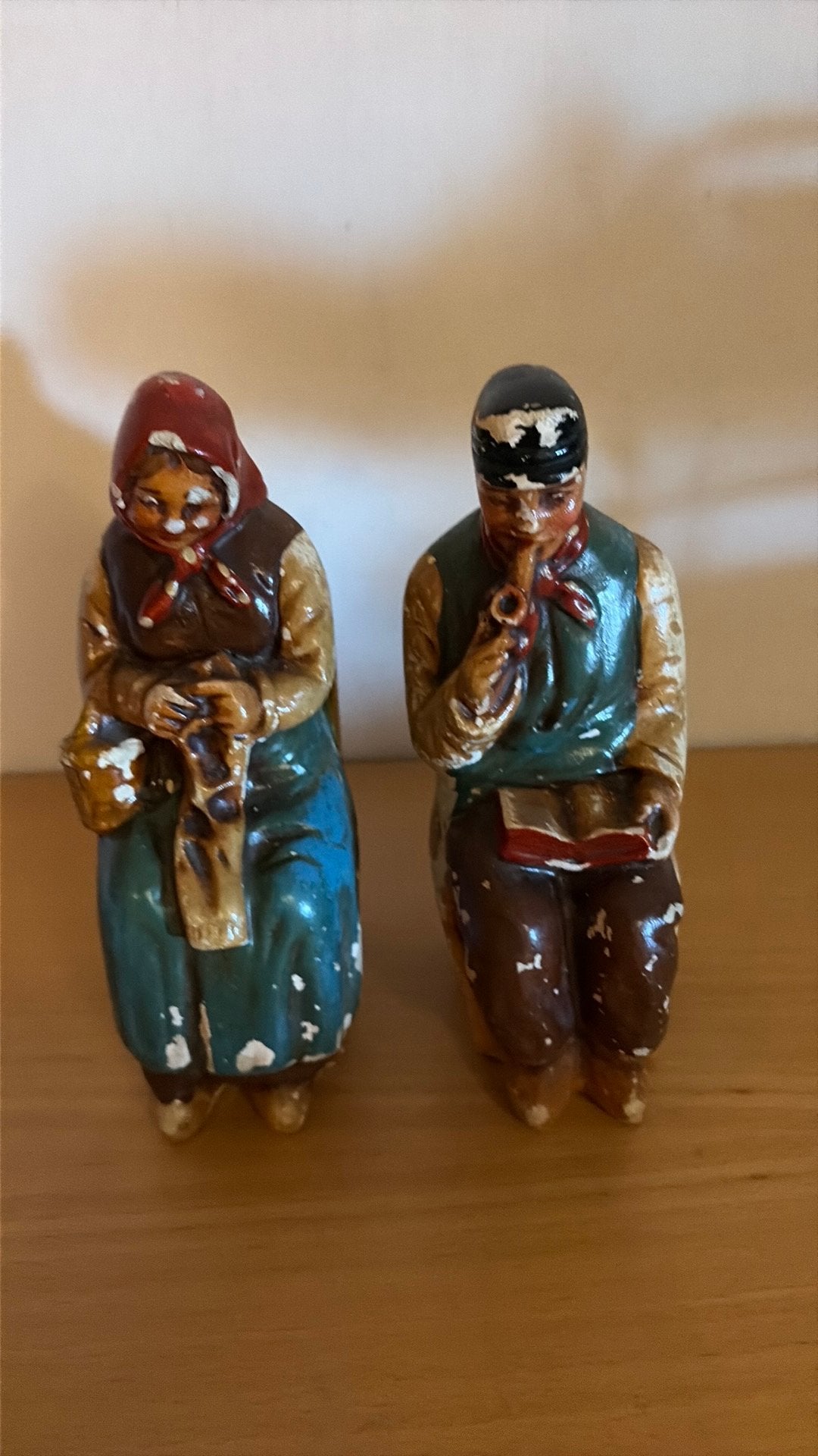 2 oude beeldjes / boekensteun, Verzamelen, Ophalen of Verzenden, Gebruikt