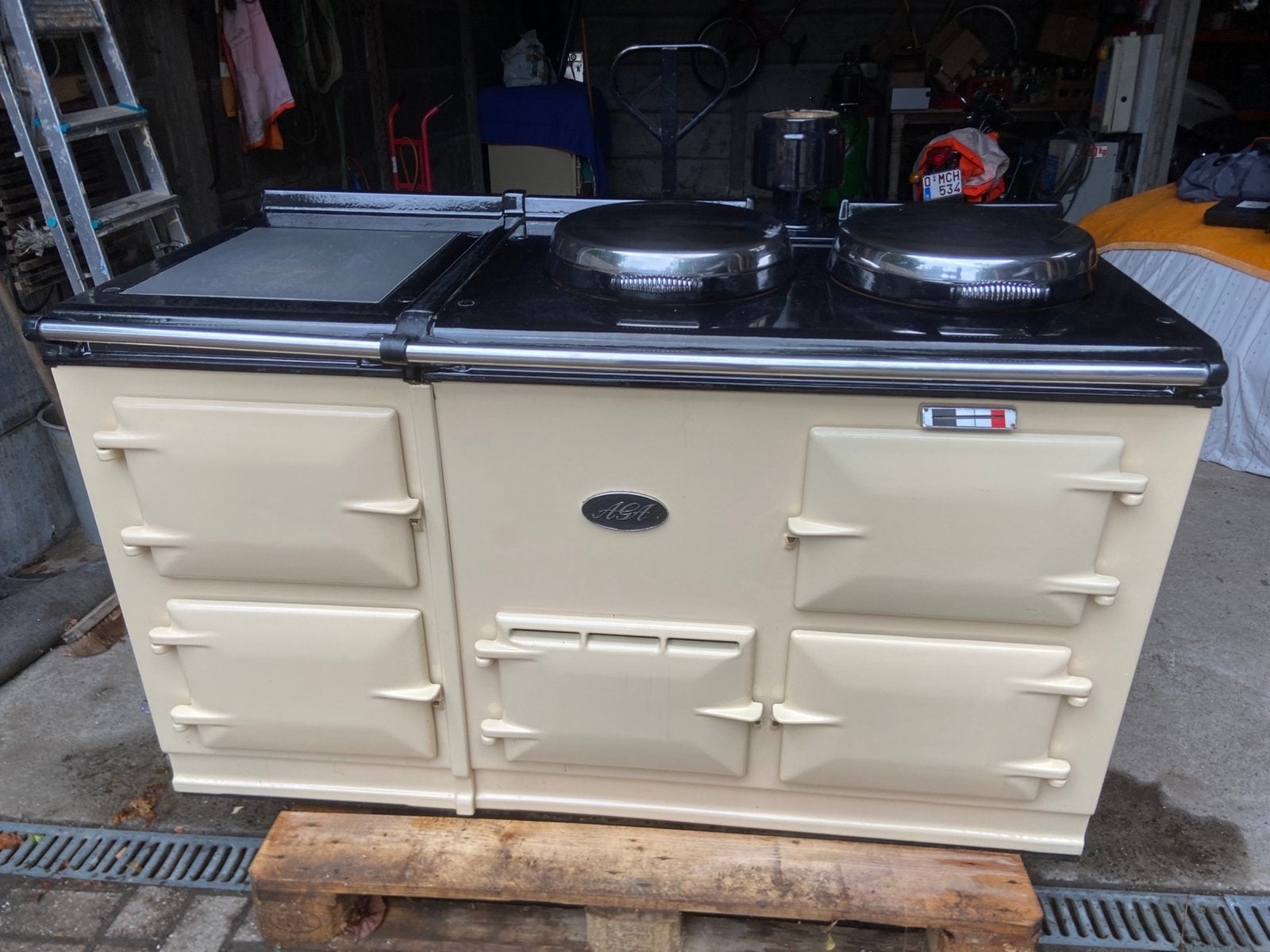Aga fornuis op gas, Ophalen, Gebruikt, Beige