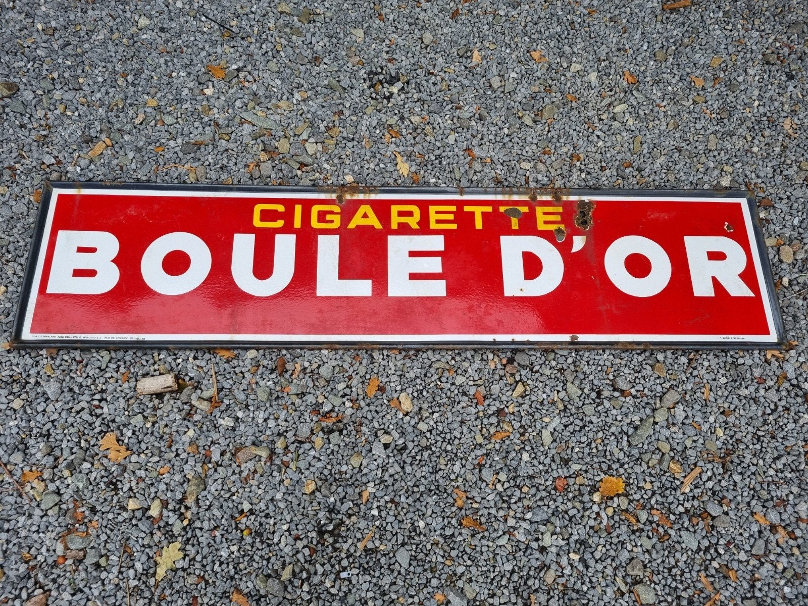 grande plaque émaillée boule d or 50's, Collections, Enlèvement