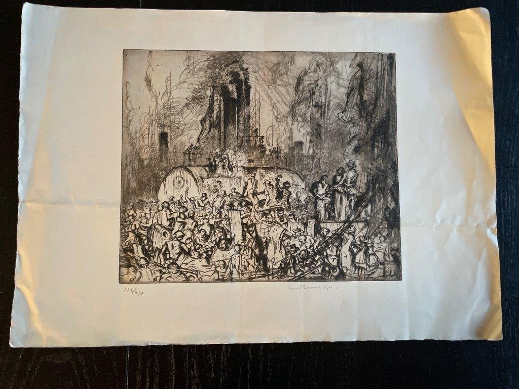 Ets Frank Brangwyn (industrialisation), Eau-forte, Enlèvement ou Envoi, Vie quotidienne, Numéroté