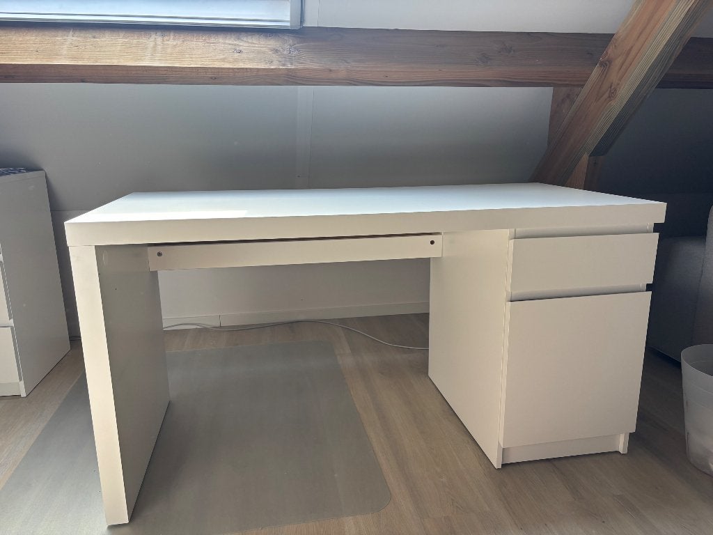 Bureau Malm, Maison & Meubles, Enlèvement, IKEA, Blanc