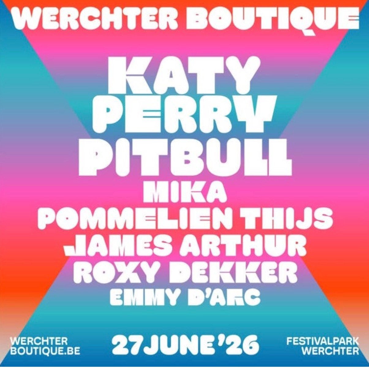 Werchter Boutique aan 109€, Eén persoon