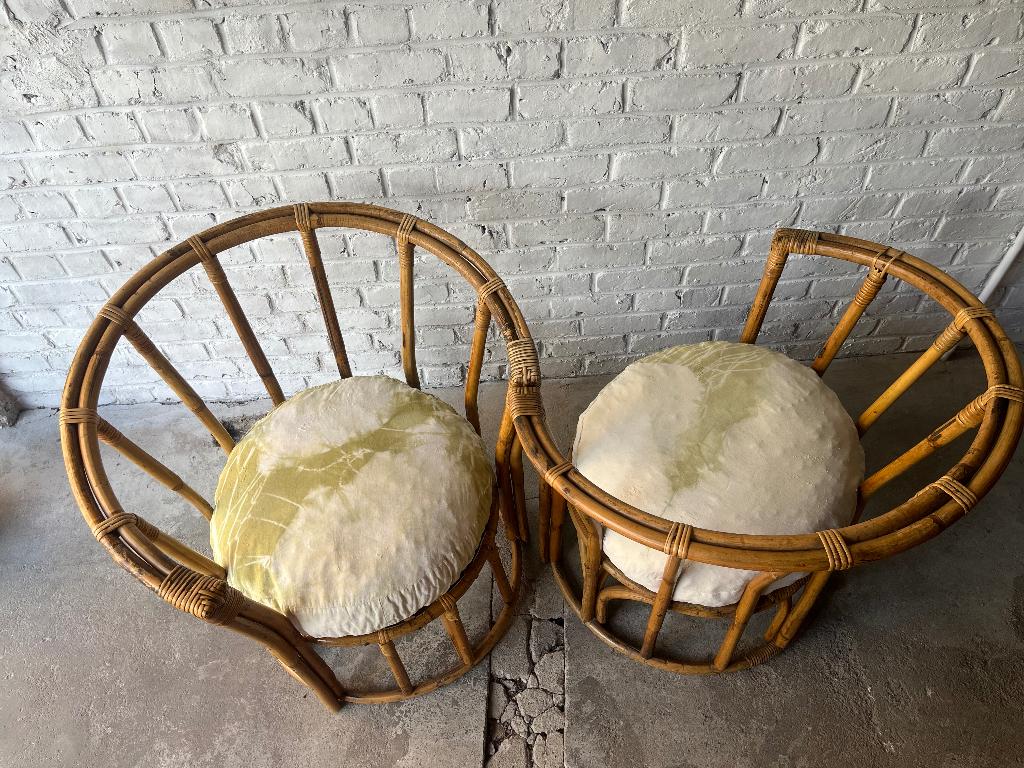Rotan lounge voor buiten, Tuin en Terras, Ophalen, Gebruikt, Rotan, 3 zitplaatsen