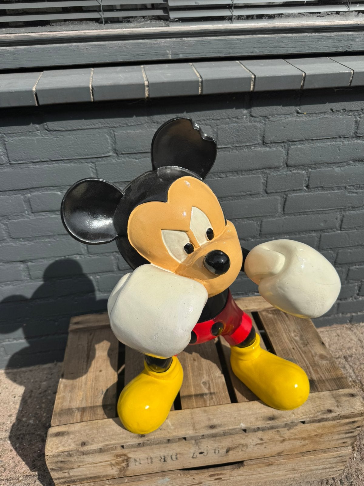 Mickey Mouse bokser beeld, Verzamelen, Ophalen of Verzenden, Mickey Mouse, Gebruikt, Beeldje of Figuurtje
